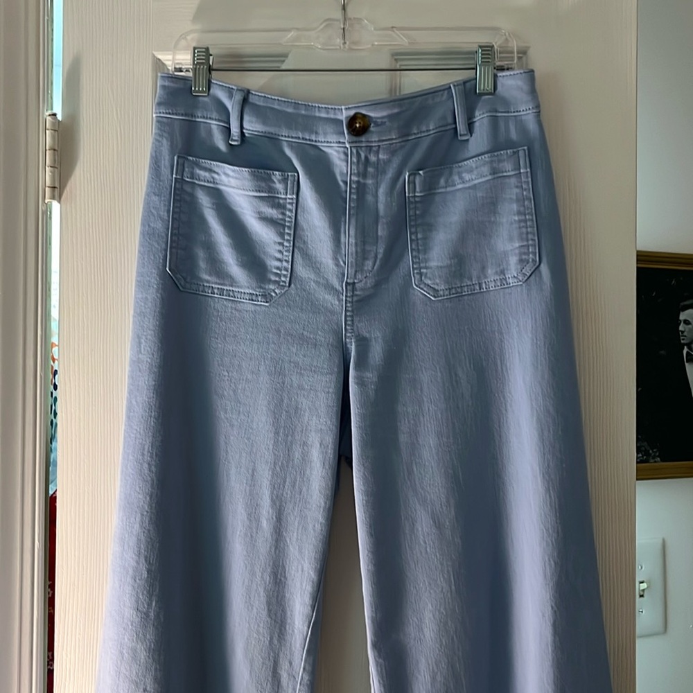 LOFT Palmer Wide Leg Pants (full length) Sky Blue